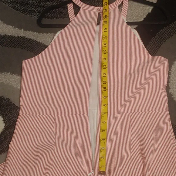 Sugar + Lips Jumpsuit size XL Red or Dark Pink and White Stripes - Picture 8 of 16